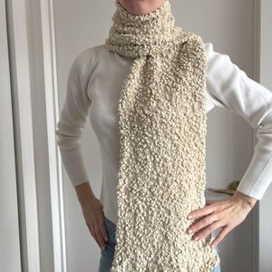 Zara Cream Textured Scarf